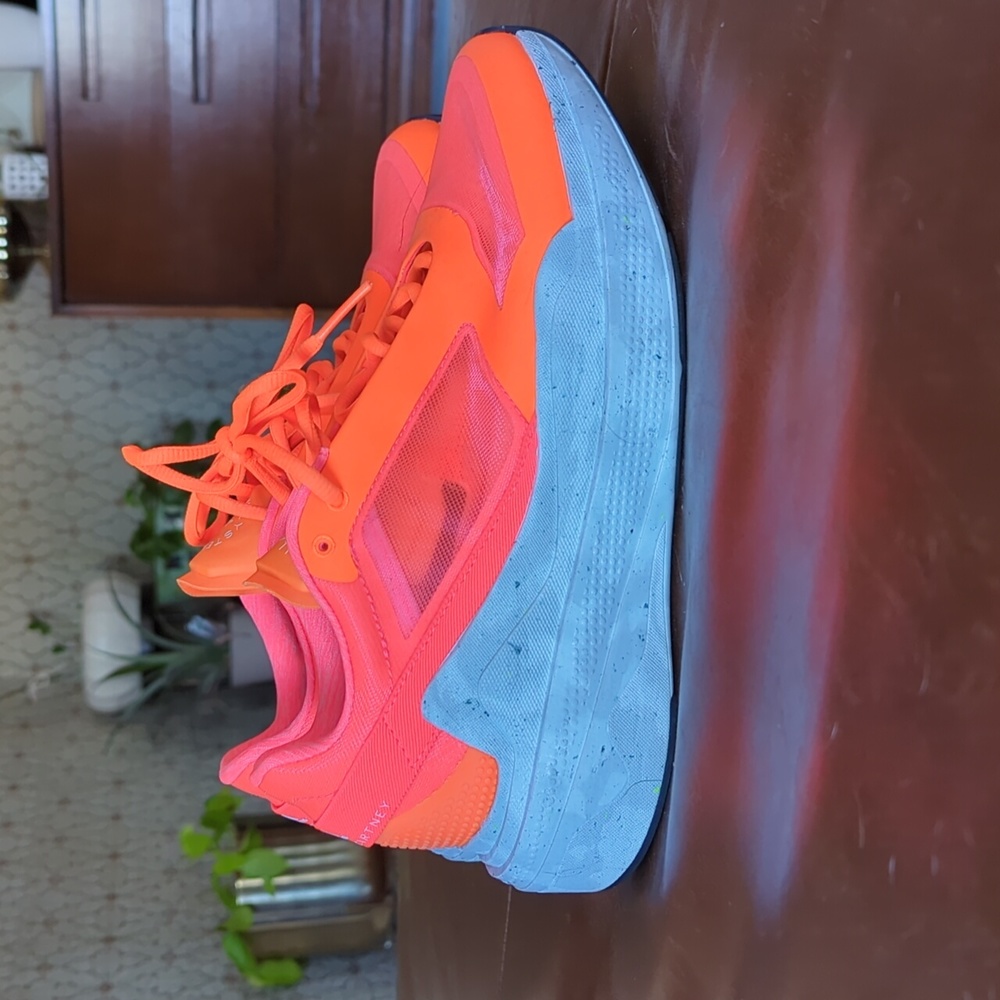 Stella McCartney x Adidas size 9.5 sneakers florescent orange and pink